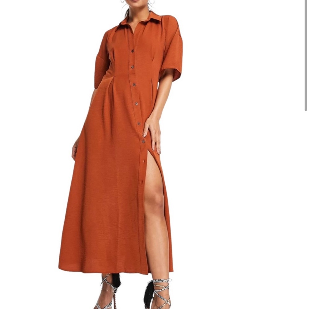 ASOS dropped shoulder shirt midi dress US 4
